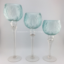 Glass stem candle holders